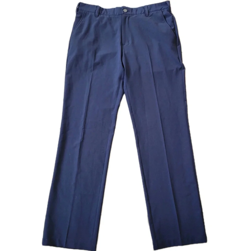 Adidas Navy Polyester Spandex Blend Elastic Waistband Slim-Fit Golf Pants 32/32